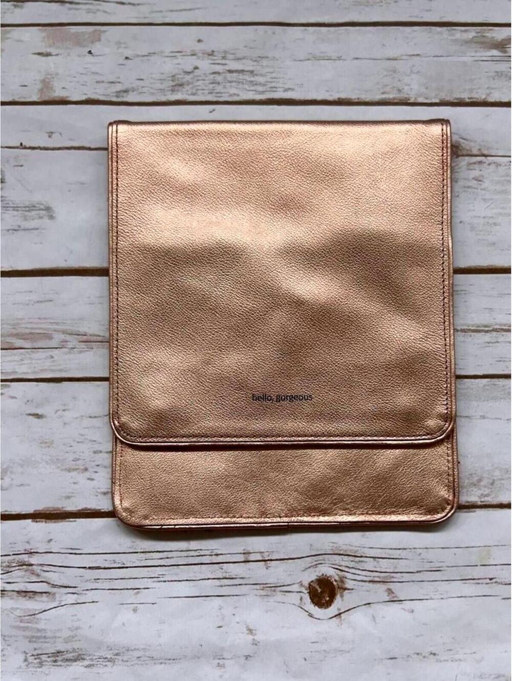Hello Gorgeous Metallic Rose‎ Gold Pouch